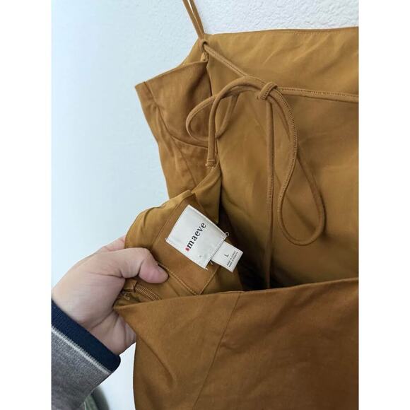 Maeve Women’s Drop‎ Waist Neutral Backless Romantic Mini Dress Sz L - Picture 4 of 9